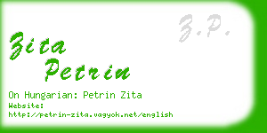 zita petrin business card